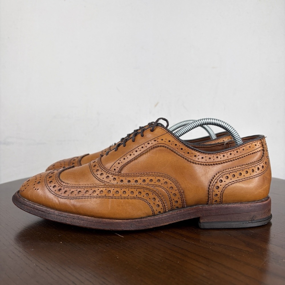 Allen Edmonds McAllister Shoes Men's 6D Brown Leather Wingtip Brogue Oxford